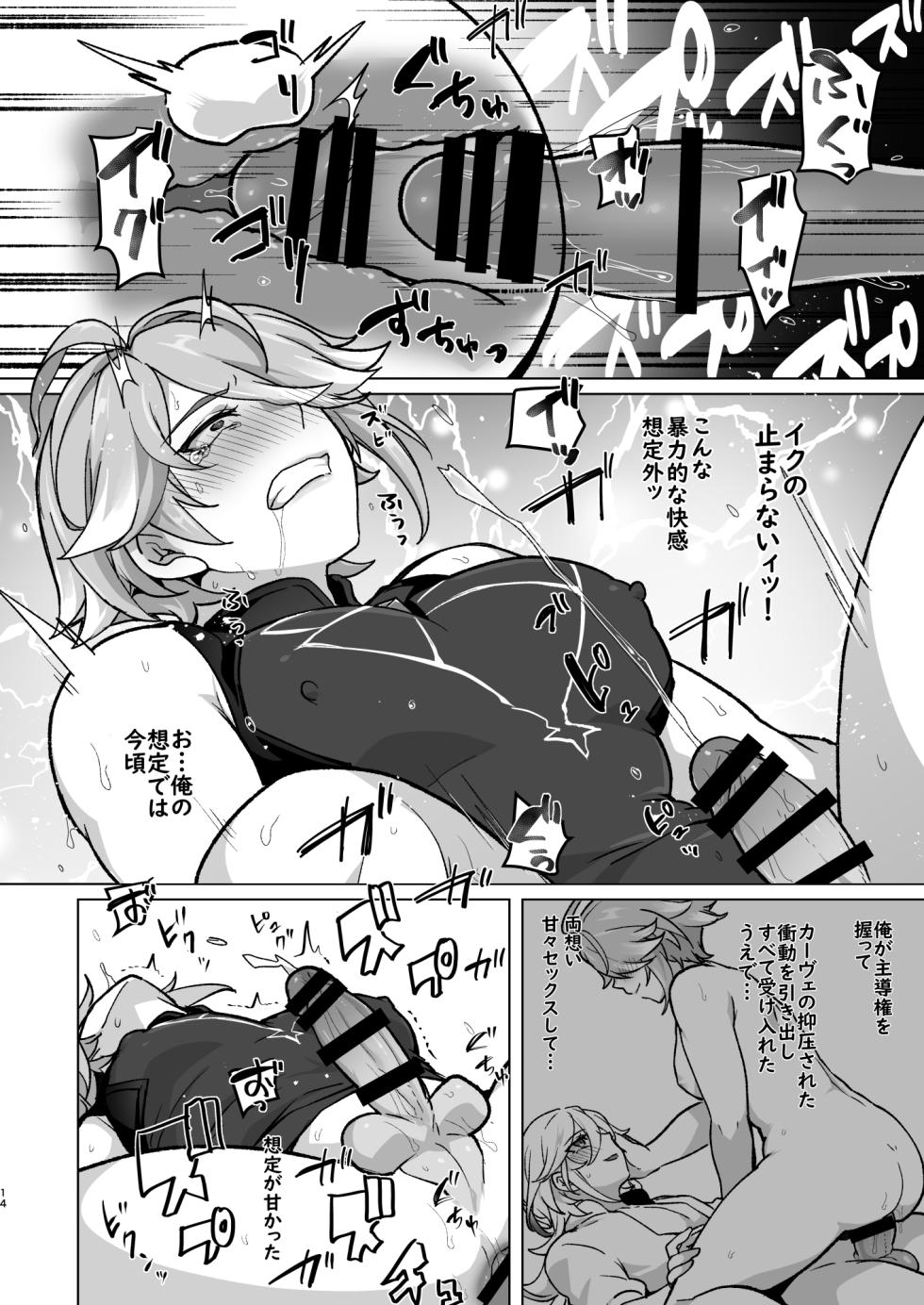 [Orgasm Slap (Ichino Milk)] Senpai ga Daisuki na Kouhai to senpai ga suki Kamo Shirenai Kouhai ga senpai to Hachamecha ecchi suru Hanashi (Genshin Impact) - Page 13