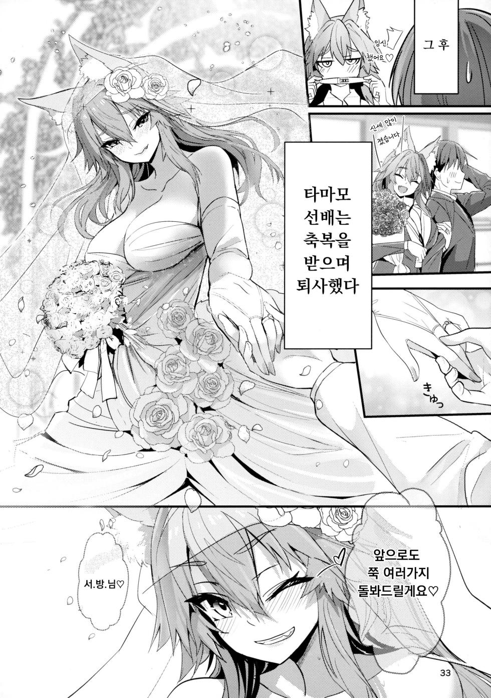 (C101) [Yamitsuki Honpo (Wise Speak)] Senpai OL Tamamo-san - Senpai Office Worker Tamamo (Fate/EXTRA CCC) [Korean] - Page 32