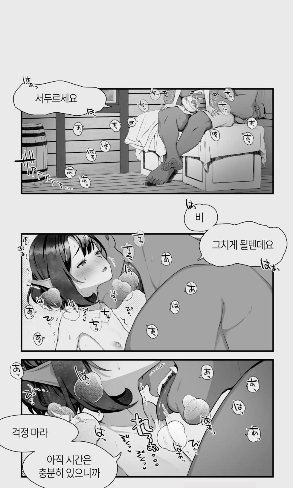 [Papaya Milk (Judith)] Orc to Elf Otokonoko no Amayadori | 오크와 엘프 낭자애의 비 피하기 [Korean] - Page 36
