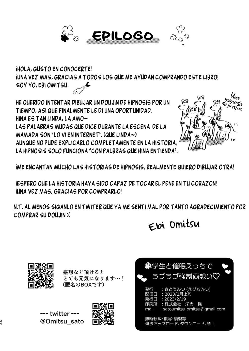 [Satou Mitsu (Ebi Omitsu)] Shougakusei to Saimin Ecchi de Kyousei Love Love Ryouomoi | Romance Amoroso Forzado con una Estudiante de Primaria Hipnotizada [Spanish] [Flat is Justice!] [Digital] - Page 35
