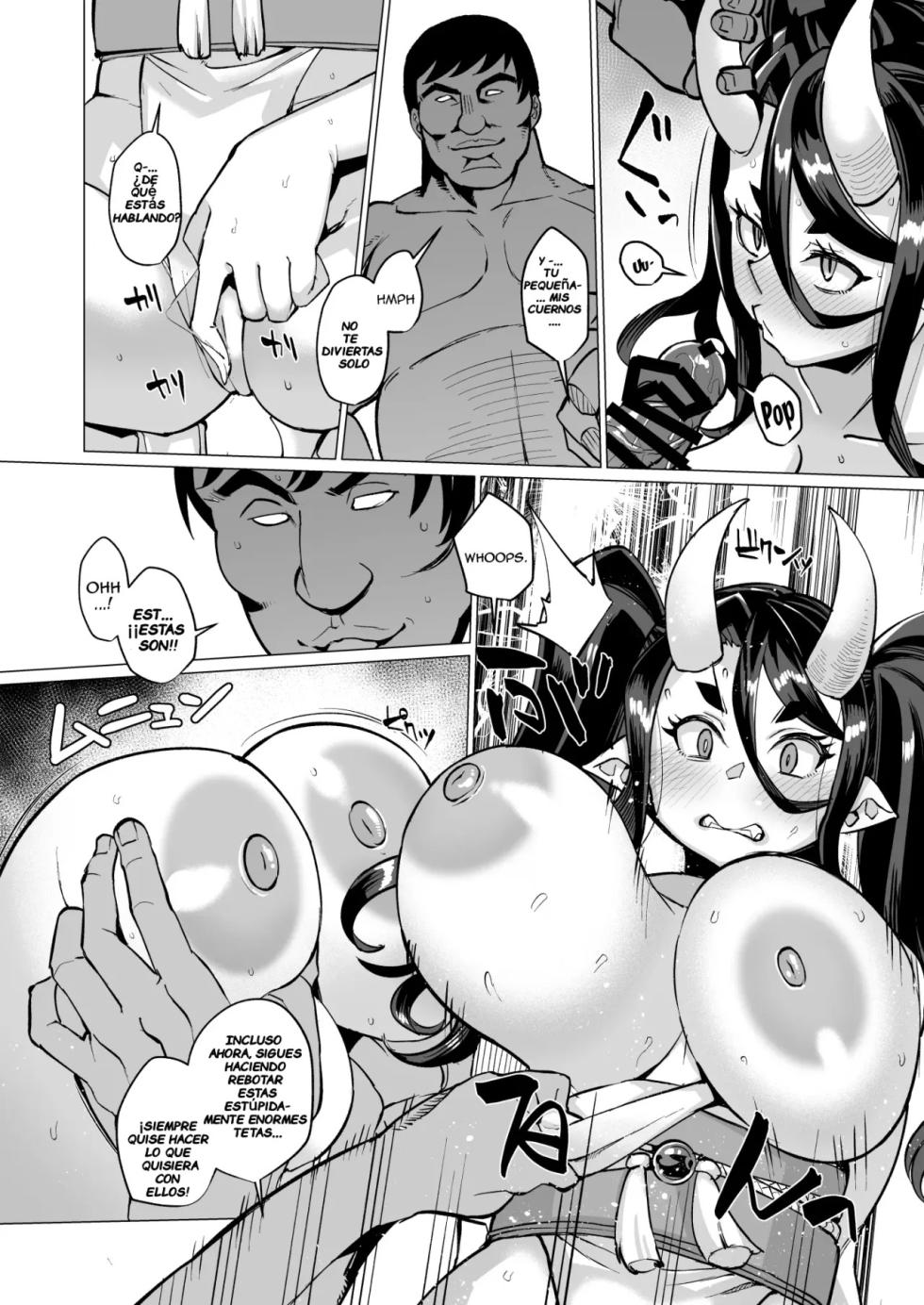 [Kuzunoha (Yumano Yuuki)] Oni Miko Yome Da Furusato de Choushi Koi Teta Shouwaru Oni Lolibabaa ga Jigou Jitoku de Subete o Ushinai Korogarikonde Kita node Oyome-san Ken Onaho ni Shiteyaru Hanashi [Spanish] [Notsuland] [Digital] - Page 11