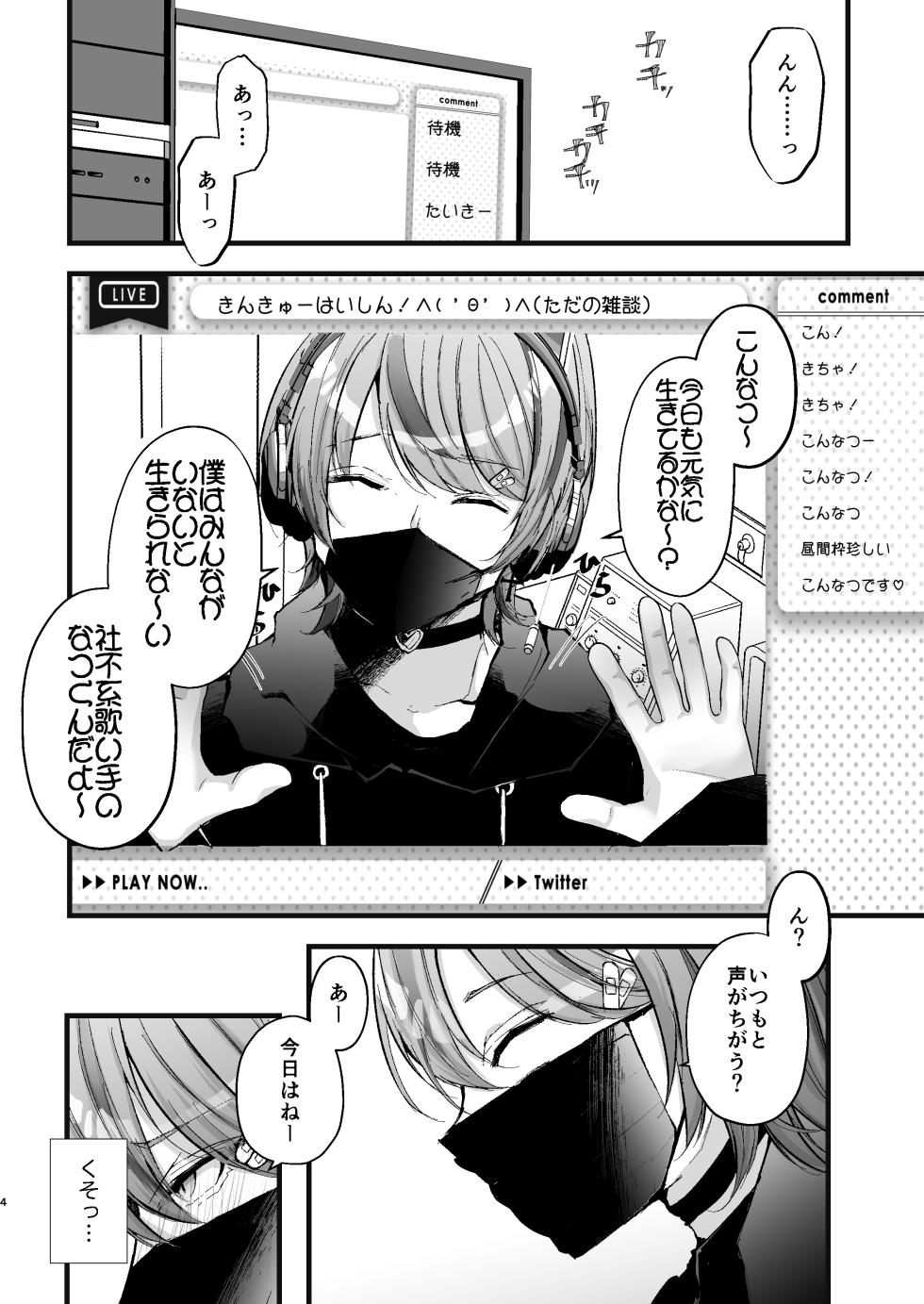 [FZ: (Fujisaki Fujiko)] Chikuiki Chiken Arbeit case2: Ninki Haishinsha Natsu-kun no Jinsei Shuuryou Acme Haishin [Digital] - Page 5