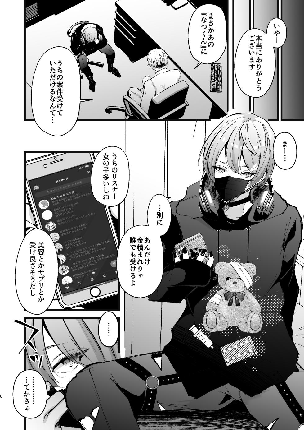 [FZ: (Fujisaki Fujiko)] Chikuiki Chiken Arbeit case2: Ninki Haishinsha Natsu-kun no Jinsei Shuuryou Acme Haishin [Digital] - Page 7
