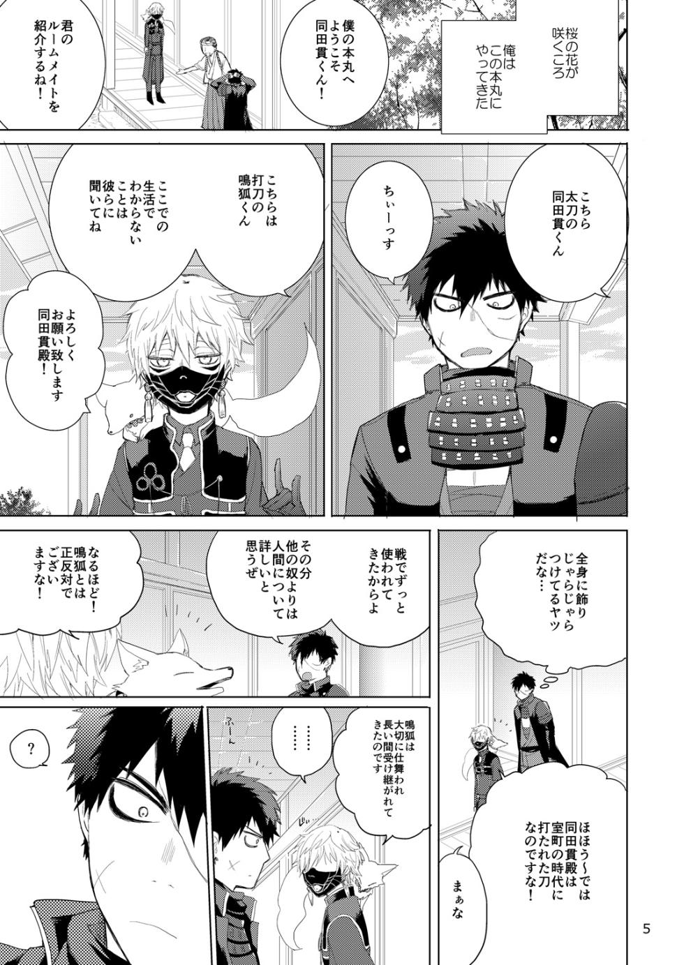 [Otona Ookami (Arima Chimako)] Tanuki to Kitsune no H na Obenkyou (Touken Ranbu) [Digital] - Page 5