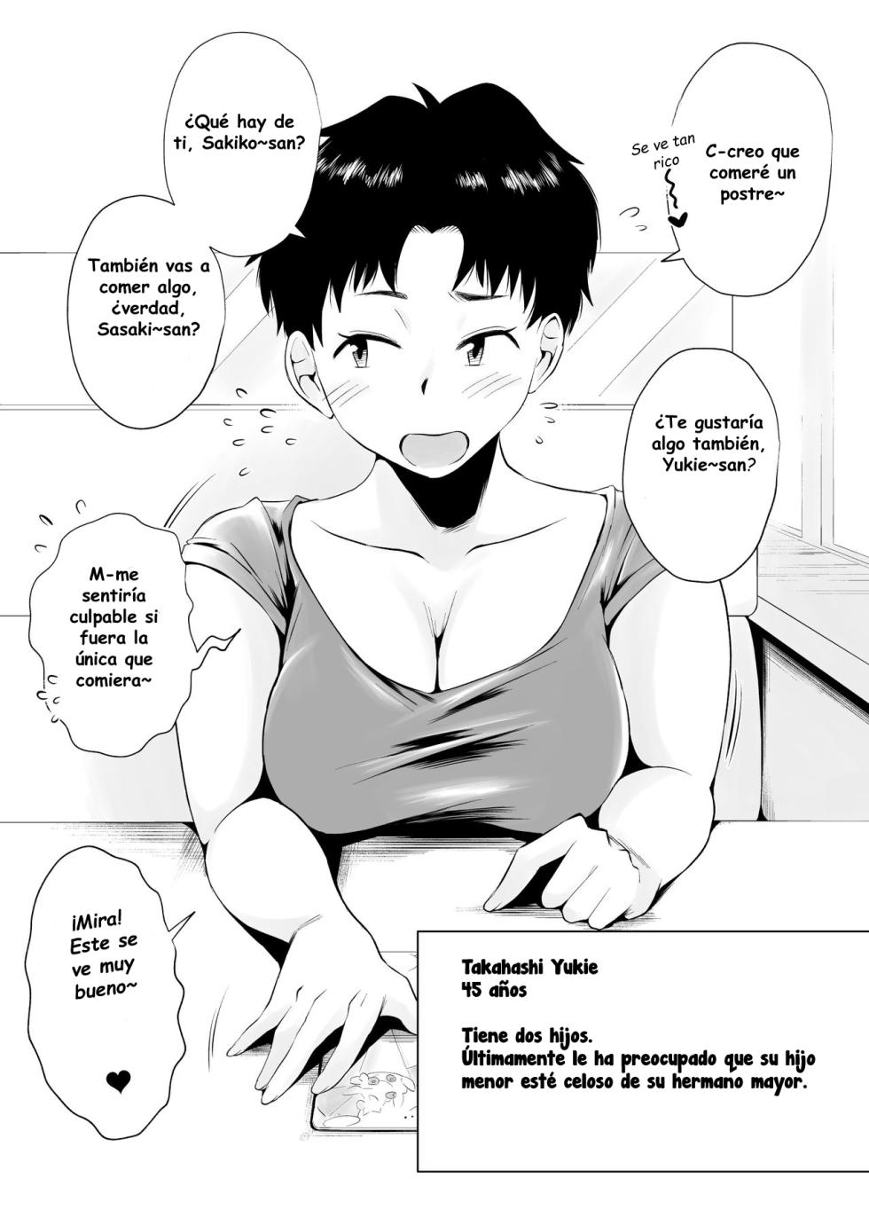 [Haitoku Sensei] Dono Mama ga Suki? ~Yamaguchi-ke no Baai~ | ¿Cuál mamá te gusta más? ~La Familia Yamaguchi~ [Spanish] [Kuroi Works] - Page 4