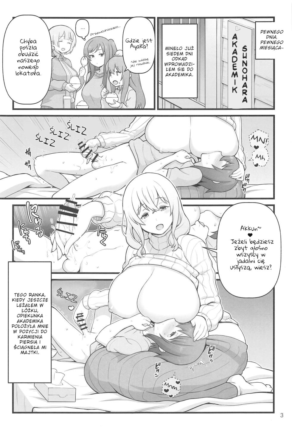 (C95) [Kakuzato-ichi (Kakuzatou)] Akkun no Nikkichou | Dziennik Akkuna (Sunohara-sou no Kanrinin-san) [Polish] - Page 3