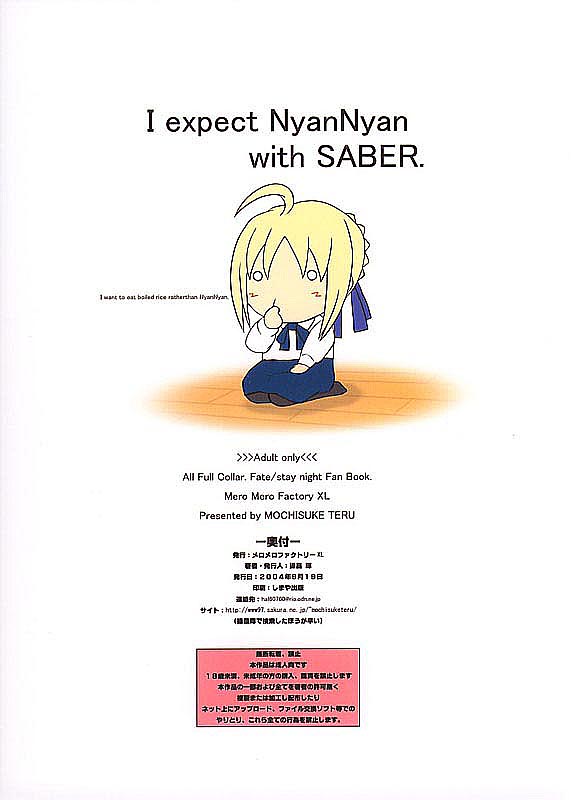 (SC25) [MeroMeroFactory XL (Mochisuke Teru)] I Expect NyanNyan with Saber!! (Fate/stay night) - Page 14