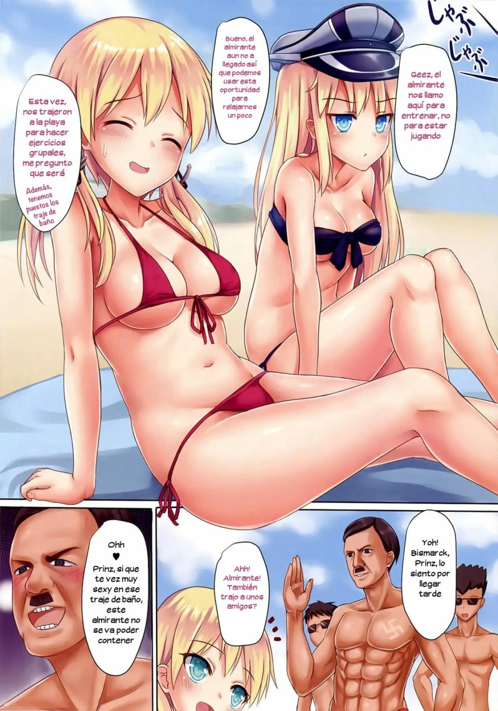 (C88) [Milkshake Work (Milkshake)] Kaigaikan Natsu no Kyoudou Enshuu (Kantai Collection -KanColle-) [Spanish] [Morros TRANSLATIONS] [Decensored] - Page 6