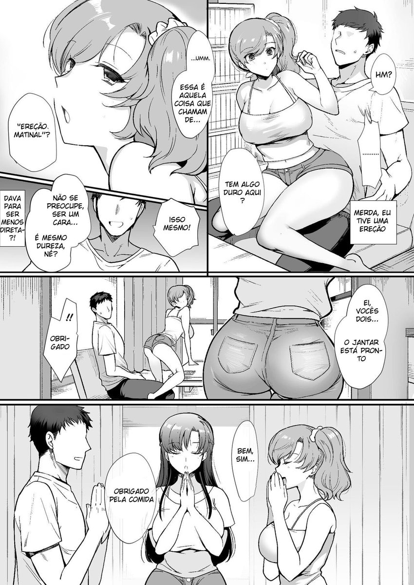 [Shiroganean (Aomizuan, Hujisai, Kirimoto Yuuji)] Erosugiru Doukyonin ~Dosukebe Shimai to 1K Doukyo Seikatsu~  [Portuguese-BR] [Digital] - Page 12