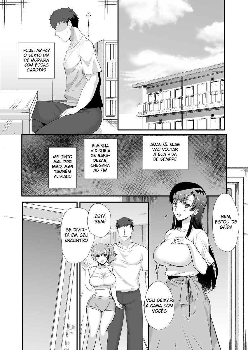 [Shiroganean (Aomizuan, Hujisai, Kirimoto Yuuji)] Erosugiru Doukyonin ~Dosukebe Shimai to 1K Doukyo Seikatsu~  [Portuguese-BR] [Digital] - Page 35