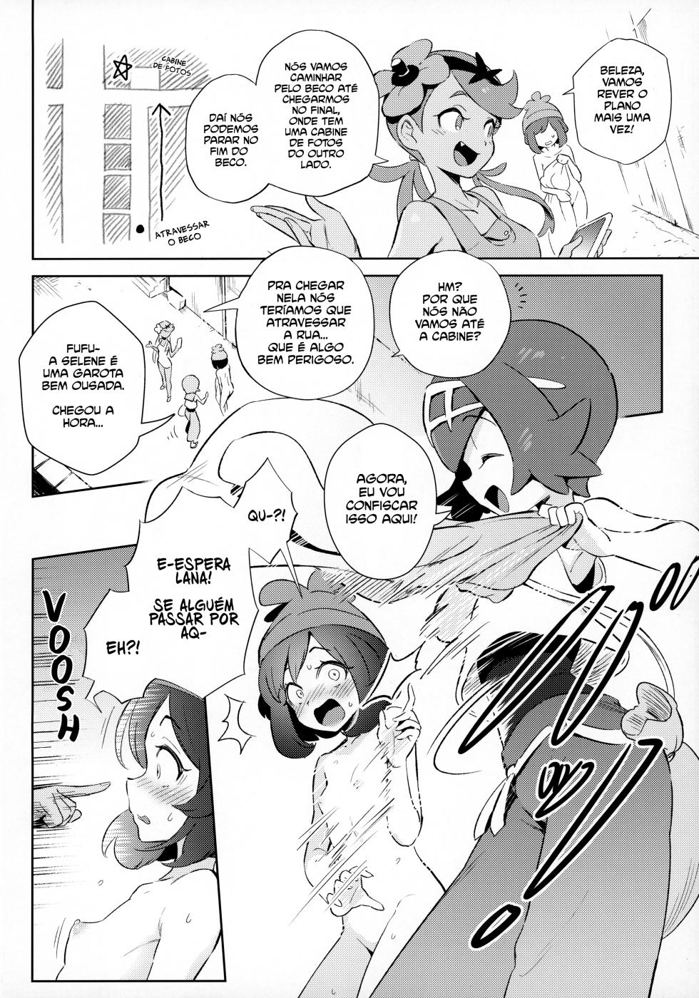 [Chouzankai (TER)] Onnanoko-tachi no Himitsu no Bouken | A aventura secreta das garotas (Pokémon Sun & Moon) [Portuguese-BR] [Bagre] - Page 6