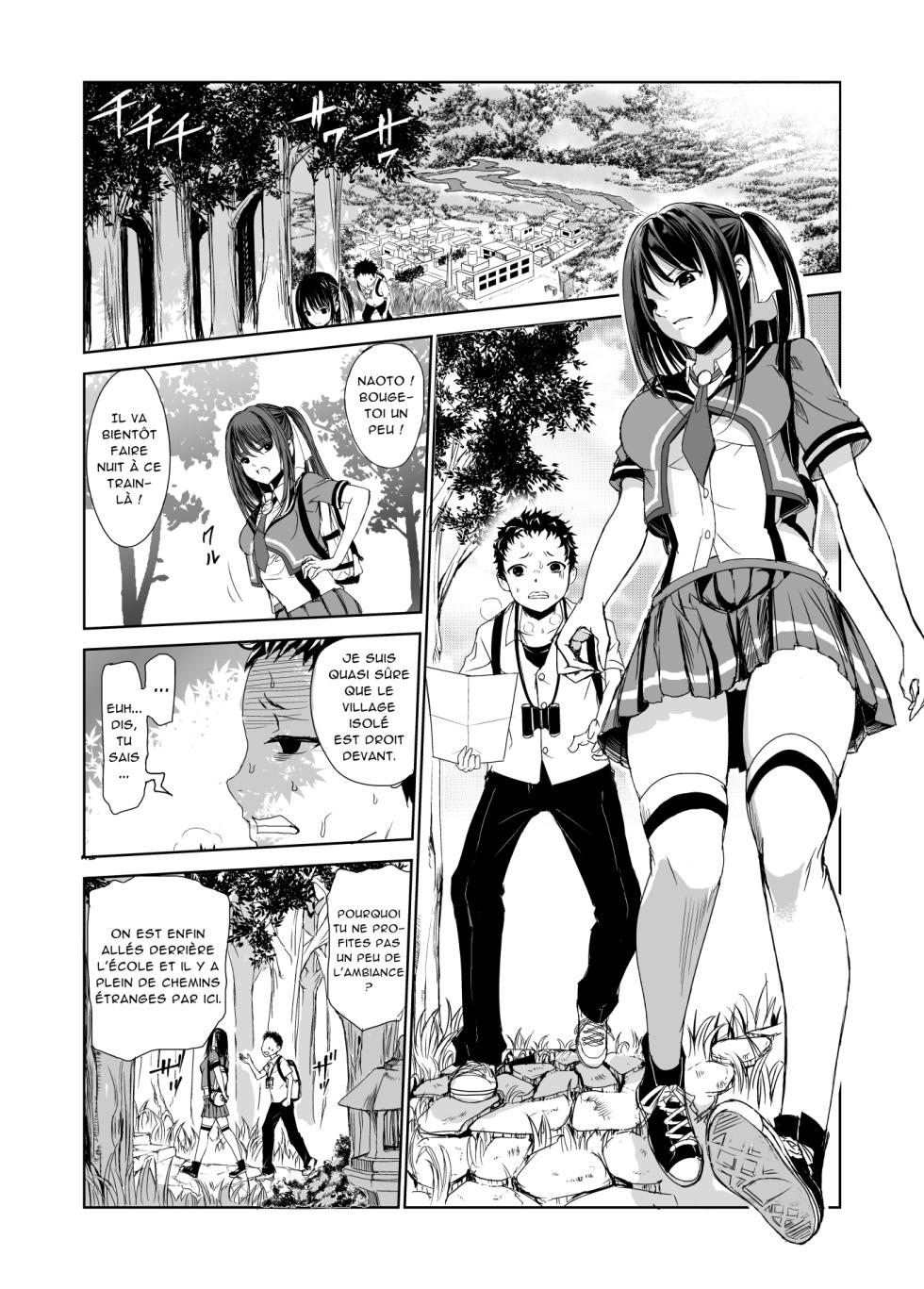 [Raid Socks (Tricky)] Tsuyagari Mura 1 ~Kareshi o Mamoru Tame Hikyou no Mura de Kyousei Gohoushi & NTR Sex~ [French] [Chocolatine] - Page 2