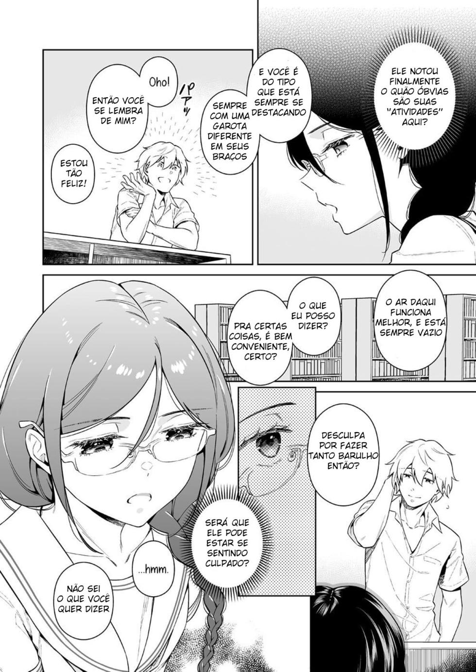 [2JIMUSUBI (Ohno Kanae)] Toshoshitsu no Kedamono-tachi | The Beasts in the Library [Portuguese-BR] - Page 7