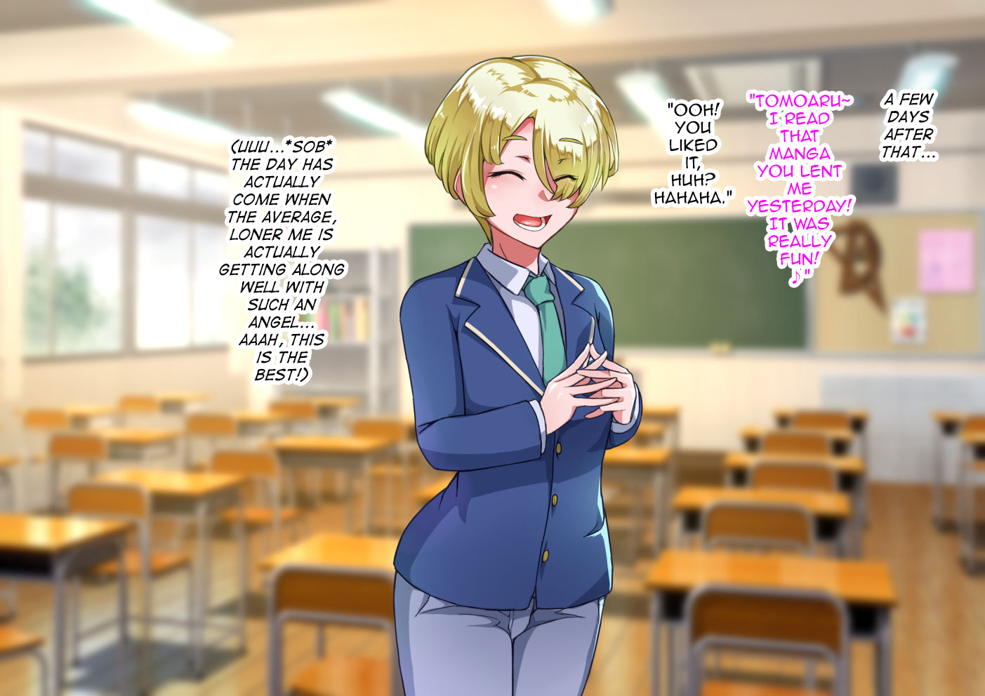 [Hagurumarokuro (Silver Radish)] Otokonoko to xx No. 5 Kinpatsu Seijun na Tenkousei Hen [English] [mysterymeat3] - Page 18