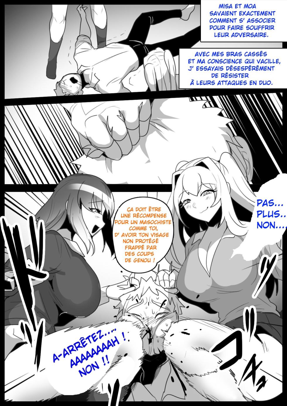 [The Nation of Head Scissors (kubi4, Toppogi)] Onaji Class no Onna Tomodachi ni Maso Bare shite, Sandbag Dorei ni Otosareta Hanashi. | Je suis devenu l'esclave, un vrai punching-ball par deux filles de ma classe qui ont découvert que j'étais maso [French] - Page 26