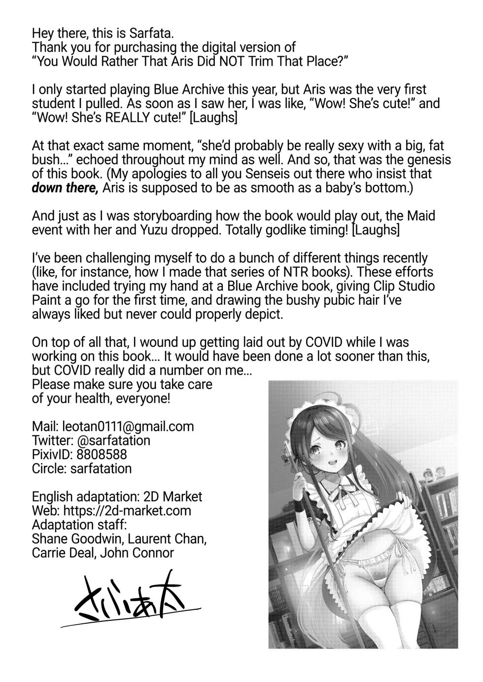 [sarfatation (Sarfata)] Goumou Maid Alice wa Suki desu ka - Do you like hairy maids Alice? | You Would Rather That Aris Did NOT Trim That Place? (Blue Archive) [English] {2d-market.com} [Decensored] [Digital] - Page 25