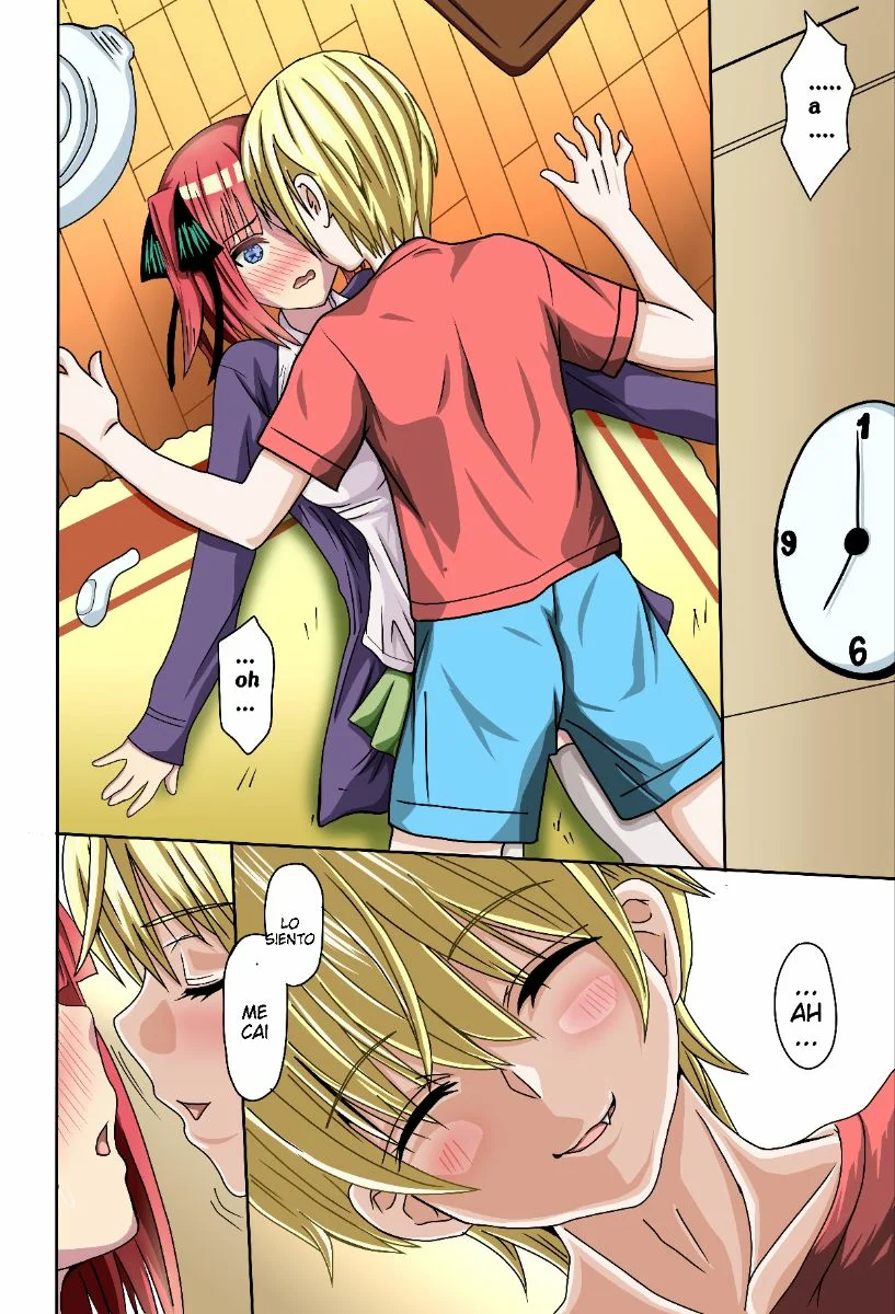 (COMIC1☆17) [ROUND-HOUSE (Kikkawa Ryounei)] Nino-san to Kaze to Yarichin Kouhai (Gotoubun no Hanayome) [Spanish] [Darkss 153] [Colorized] - Page 4