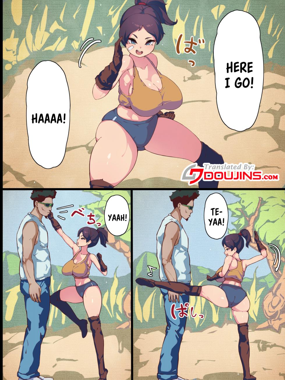 [Jingai Lab] Genki na Karada no Kakutou Musume ga Murabito ni Uragirarete Haramu made | The Strong-Bodied Female Martial Artist Is Betrayed and Impregnated By The Villagers [English] {Doujins.com} - Page 2