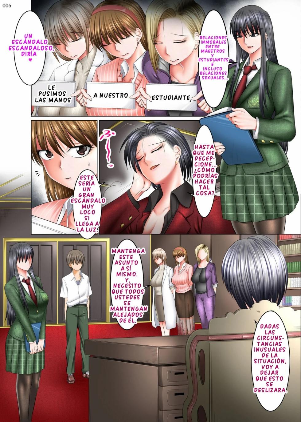 [Kaientai (Shuten Douji)] Boku Igai Inpo no Sekai 4 Kouchou & Seitokaichou Oyakodon Hen [Spanish] [Cl Frogy 318] [Digital] - Page 5