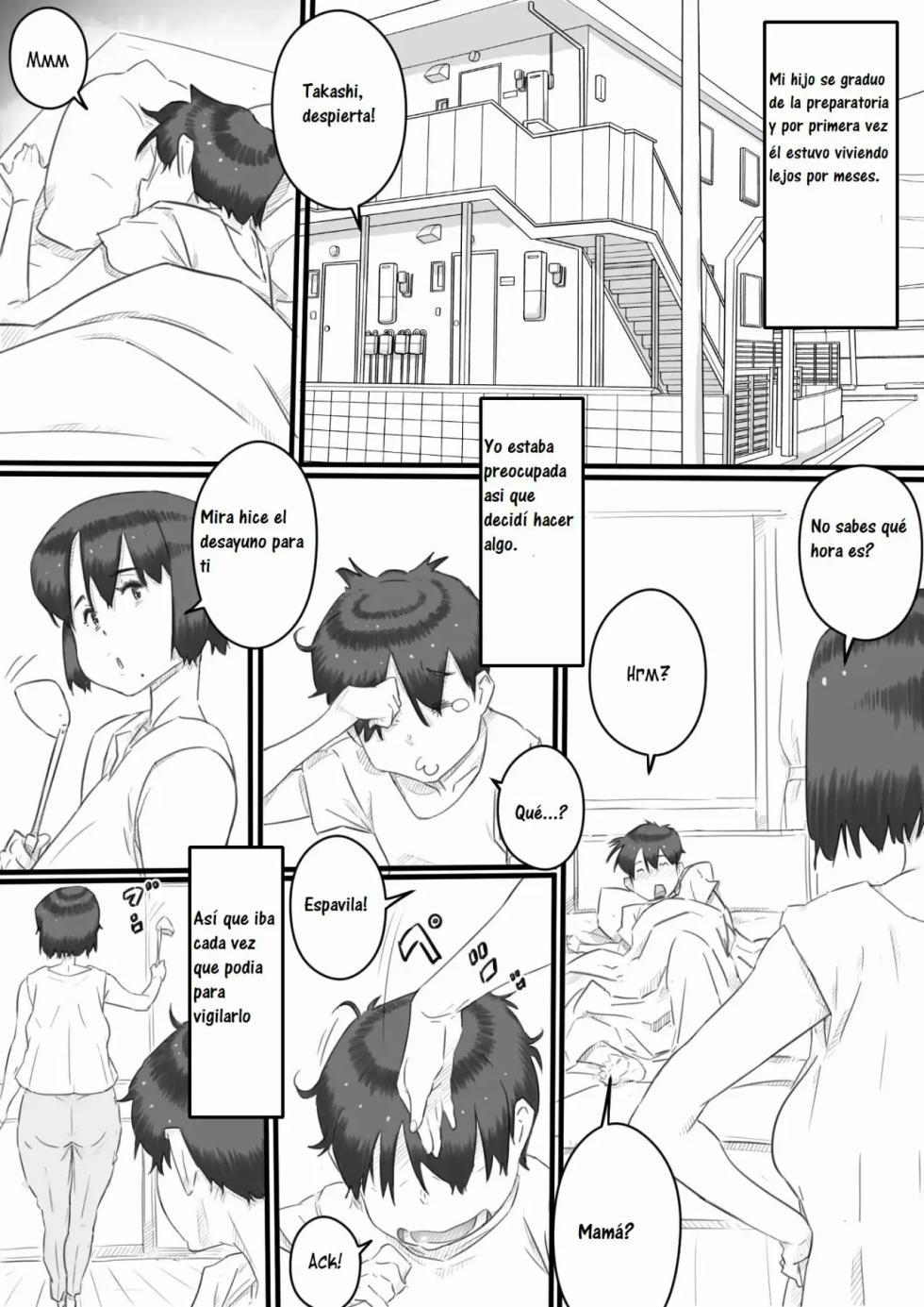 [Hirekatsu] Hitorigurashi no Musuko no Heya de | Staying over at my son's apartment  [Spanish] - Page 2