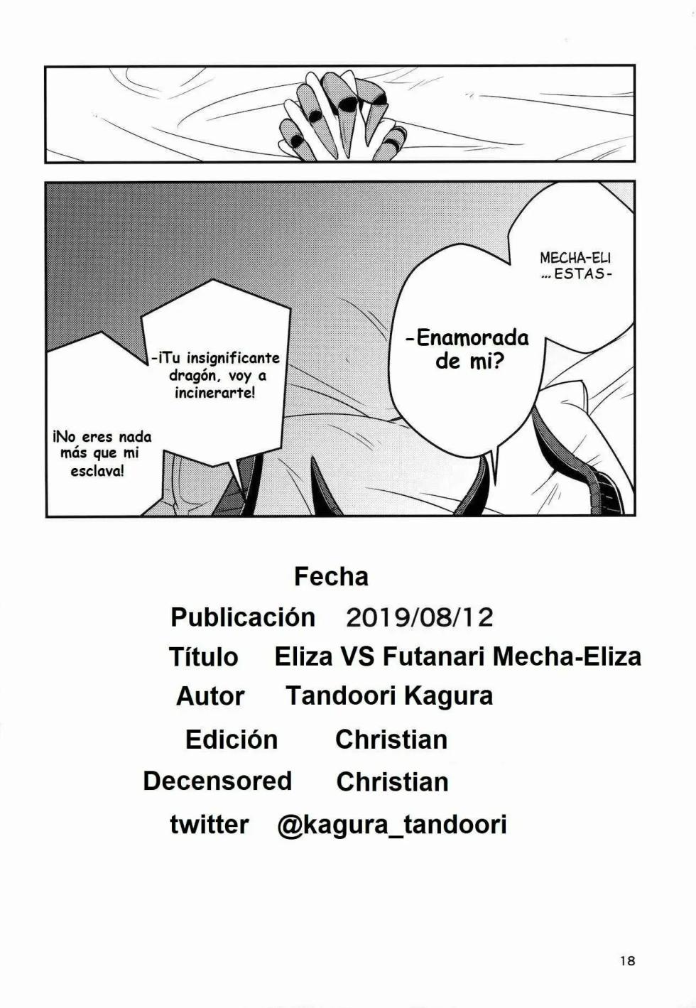 (C96) [Macaroni Size (Tandori Kagura)] Eliza VS Futanari Mecha-Eliza (Fate/Grand Order)  [Spanish] - Page 17