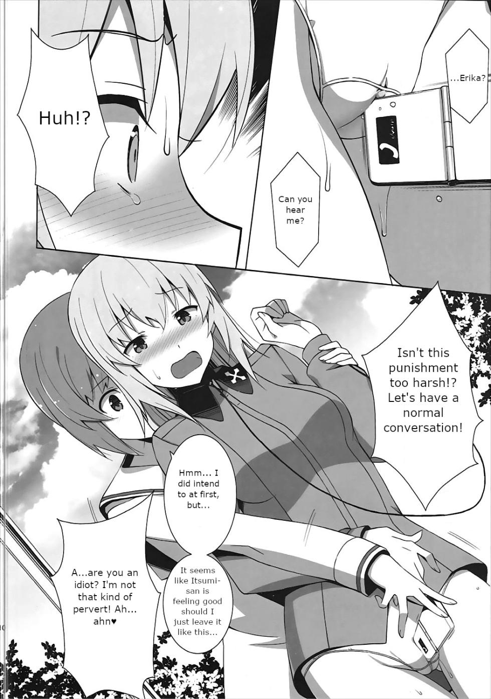 (C91) [Mushimusume Aikoukai (ASTROGUY2)] Onanie Daisuki Itsumi-san Roshutsu Hen | Masturbation Loving Itsumi-san - Exposure (Girls und Panzer) [English] - Page 11