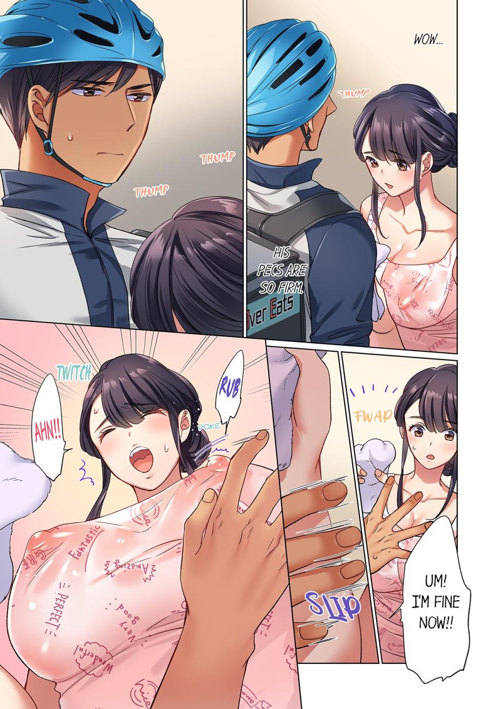 [Uehara Yoyogi] Zaitaku OL, Yotsunbai Iki! Heya Made Gamandekinai Deribarii SEX 1 | Work-at-Home Clerk, Cums on All Fours! Impatient Delivery Sex 1 [English] - Page 8