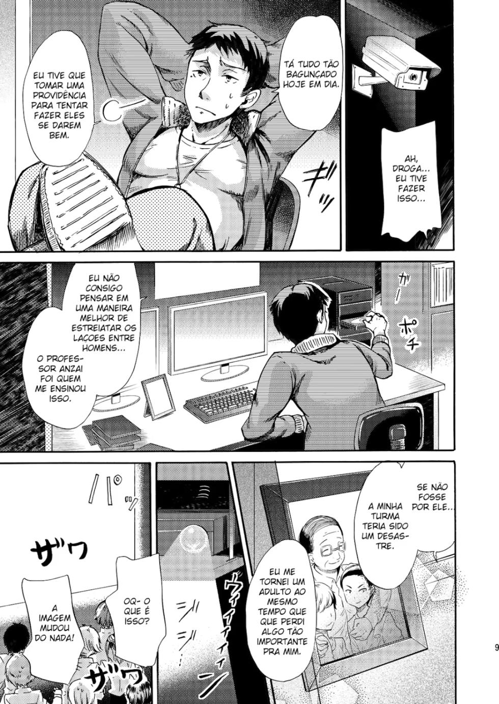 (C84) [Sakusaku Kangen Noushuku (Matashita Kintama)] Misshitsu Kankin AV Tarenagashi [Portuguese-BR] - Page 8