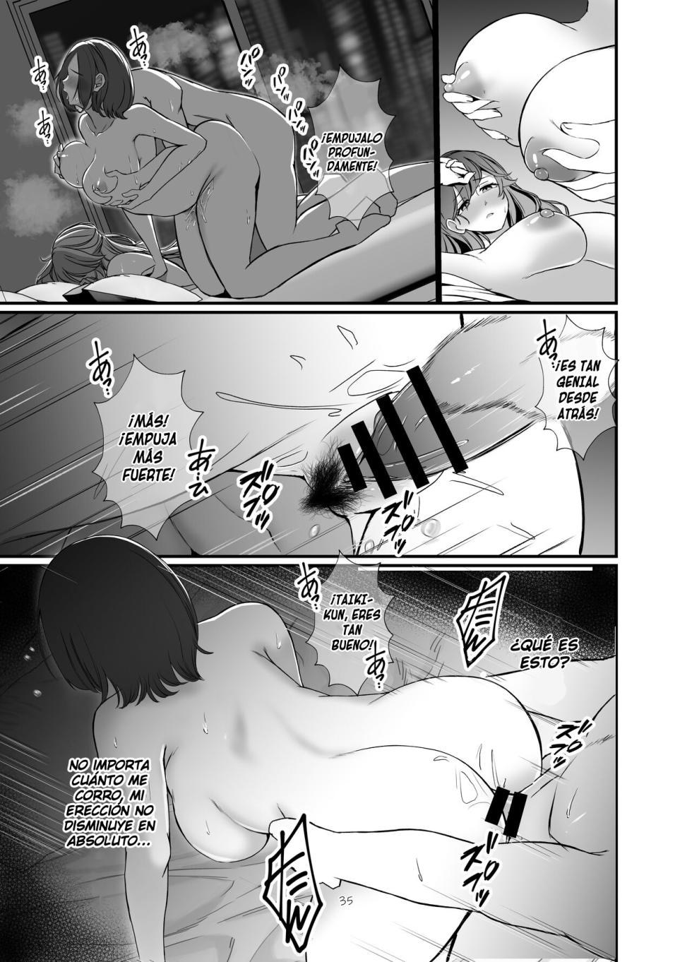 [Milk Sausage (Oniken)] Tawaman no Hitozuma-tachi wa Yokkyuu Fuman Sugite | Las Mujeres Casadas del Edificio Están Demasiado Frustradas [Spanish] [-A.W. SCAN-] - Page 34