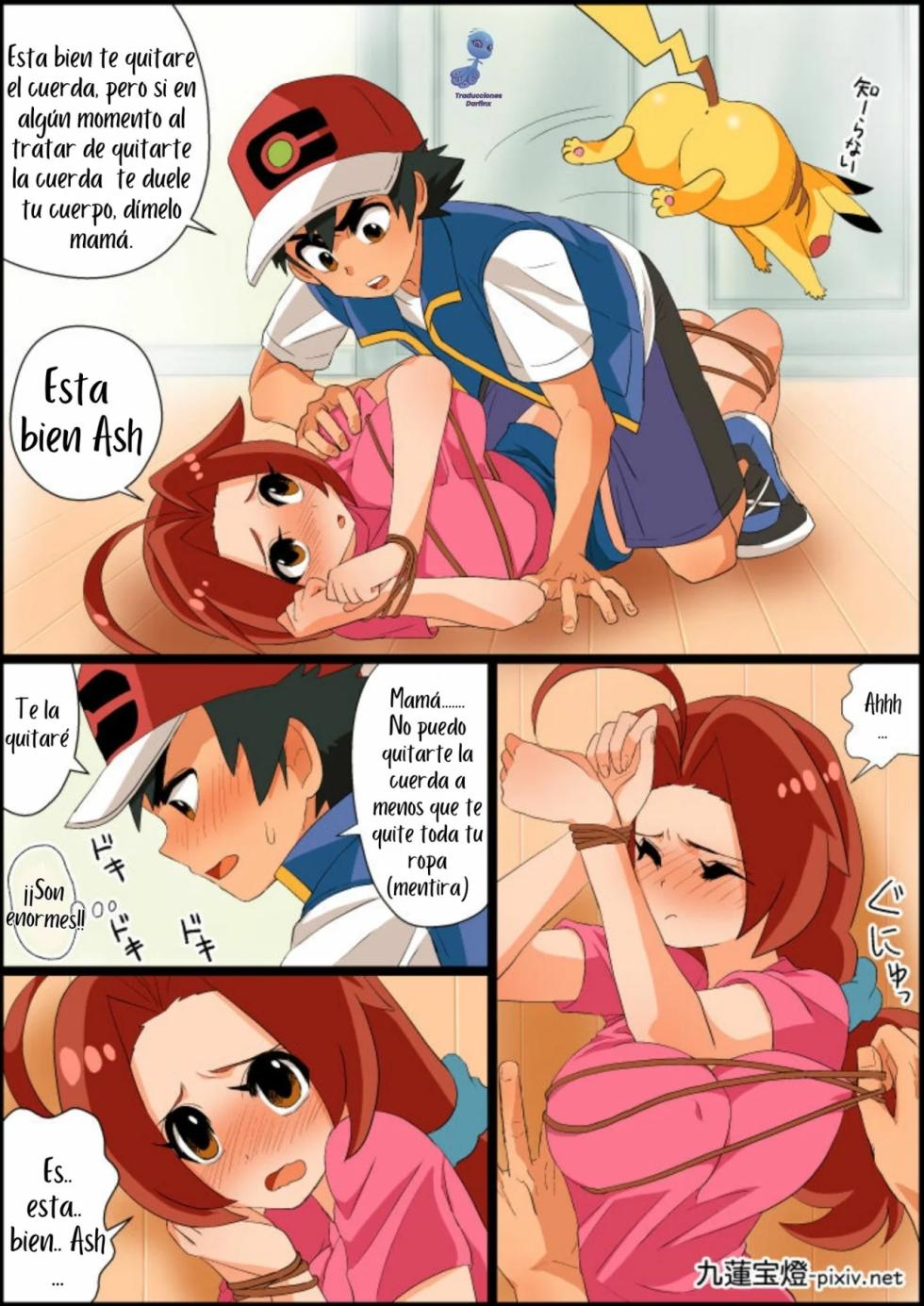 [Chuurenpoutou] SatoHana R18 | Ash x Hanako ~REPARANDO el Corazón de Mamá~ (Pokémon Journeys) [Spanish] [Darfinxadan14] - Page 21