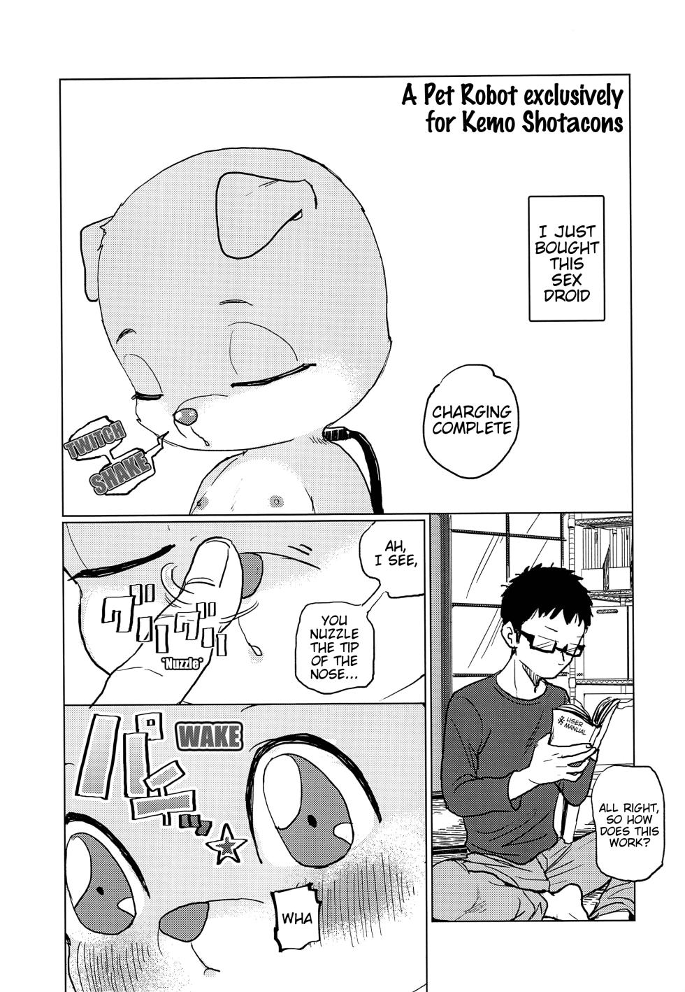 [Amakara (Shouyu to Mirin)] A Pet Robot Exclusively for Kemo Shotacons (Otokonoko ga Ecchi na Koto o Suru Hon) [English] - Page 2