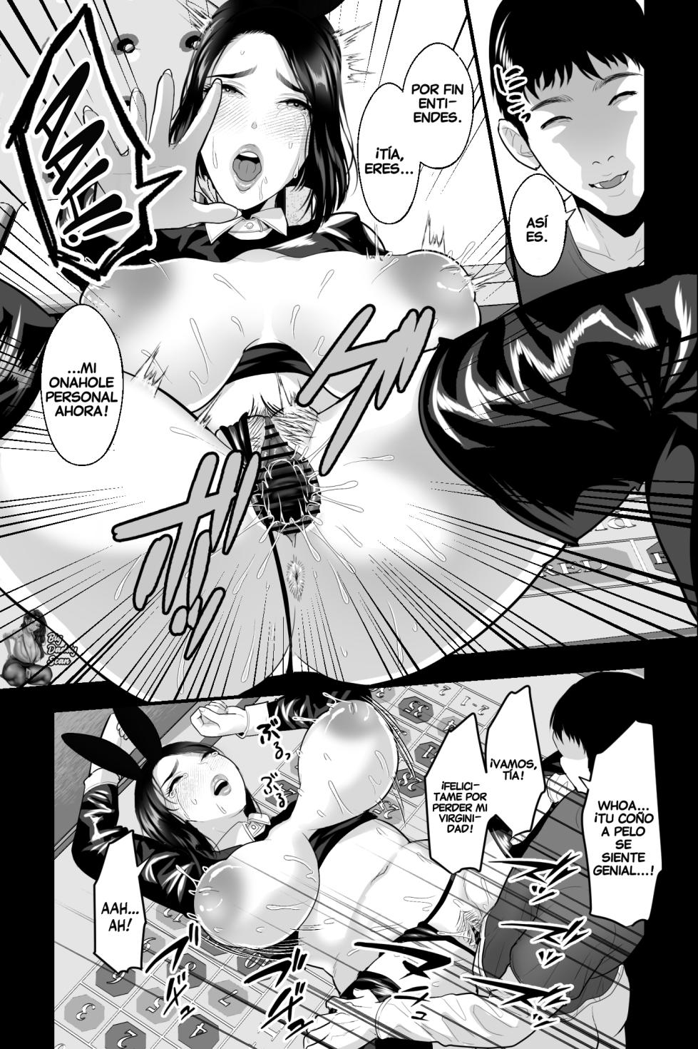 [Ginshio Honpo (Ginen)] Kyoushi no Oba wa Himitsu no Bakunyuu Ero Cos Layer ~Iinari Gyaku Bunny & Sister Cos de Keiren Soku Iki Nakadashi Netori~ | Mi Tía Profesora En Secreto Es Una Exuberante Cosplayer  [Spanish] [BigDaddy Scan] - Page 12