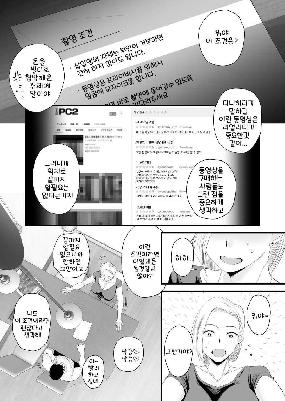 [Haitoku Sensei] Tsuma ni Mosaic ~Aisuru Tsuma no NTR Douga ni Mosaic Shori Saserareru Ore~ | 아내에게 모자이크~사랑하는 아내의 NTR영상에 모자이크를 입히는 나 [Korean] - Page 8