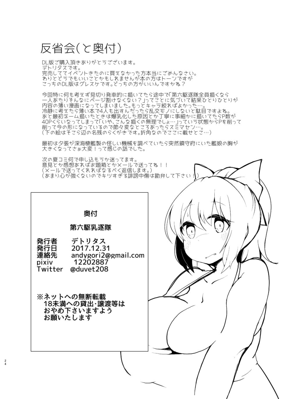 [Yakousei Fanclub (Detritus)] Dairoku Kuchichichikutai | The Busty Sixth Destroyer Squadron (Kantai Collection -KanColle-) [English] [Digital] - Page 21