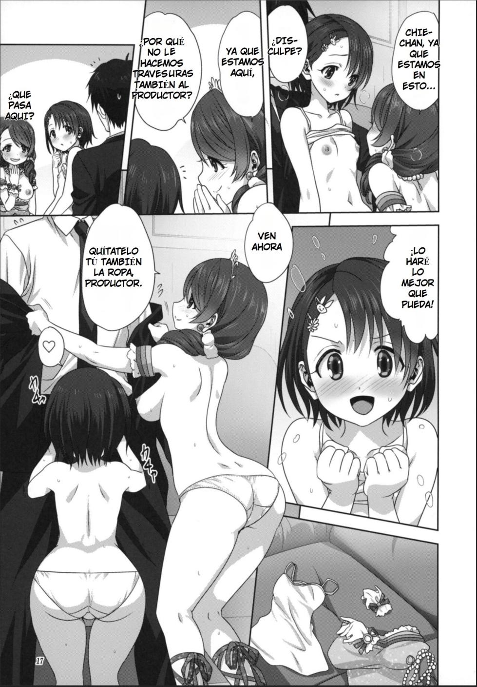 (C97) [Mitarashi Club (Mitarashi Kousei)] Arisa to Chie to P no Oshigoto | Arisa y Chie Hacen Travesuras con el Productor (THE IDOLM@STER CINDERELLA GIRLS) [Spanish] [Earl Hickey0] - Page 17