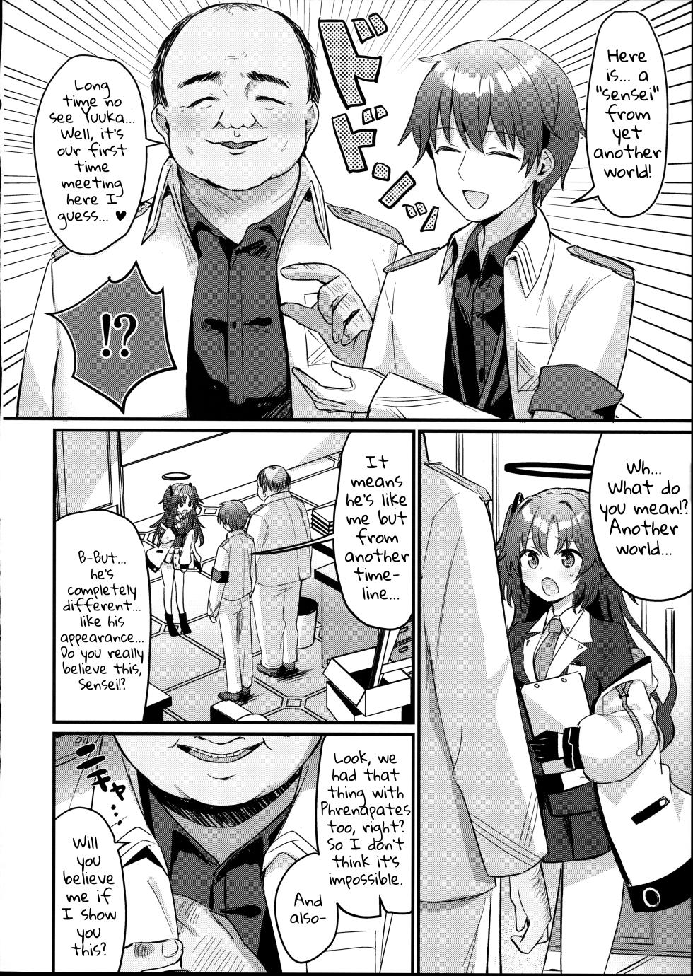 (C102) [Chiukorone (Chiune)] Kimodebu Sugite Kivotos o Horoboshita Sensei ga Bessekaisen no Yuuka o NTR Ryoujoku suru Hon (Blue Archive) [English] - Page 5