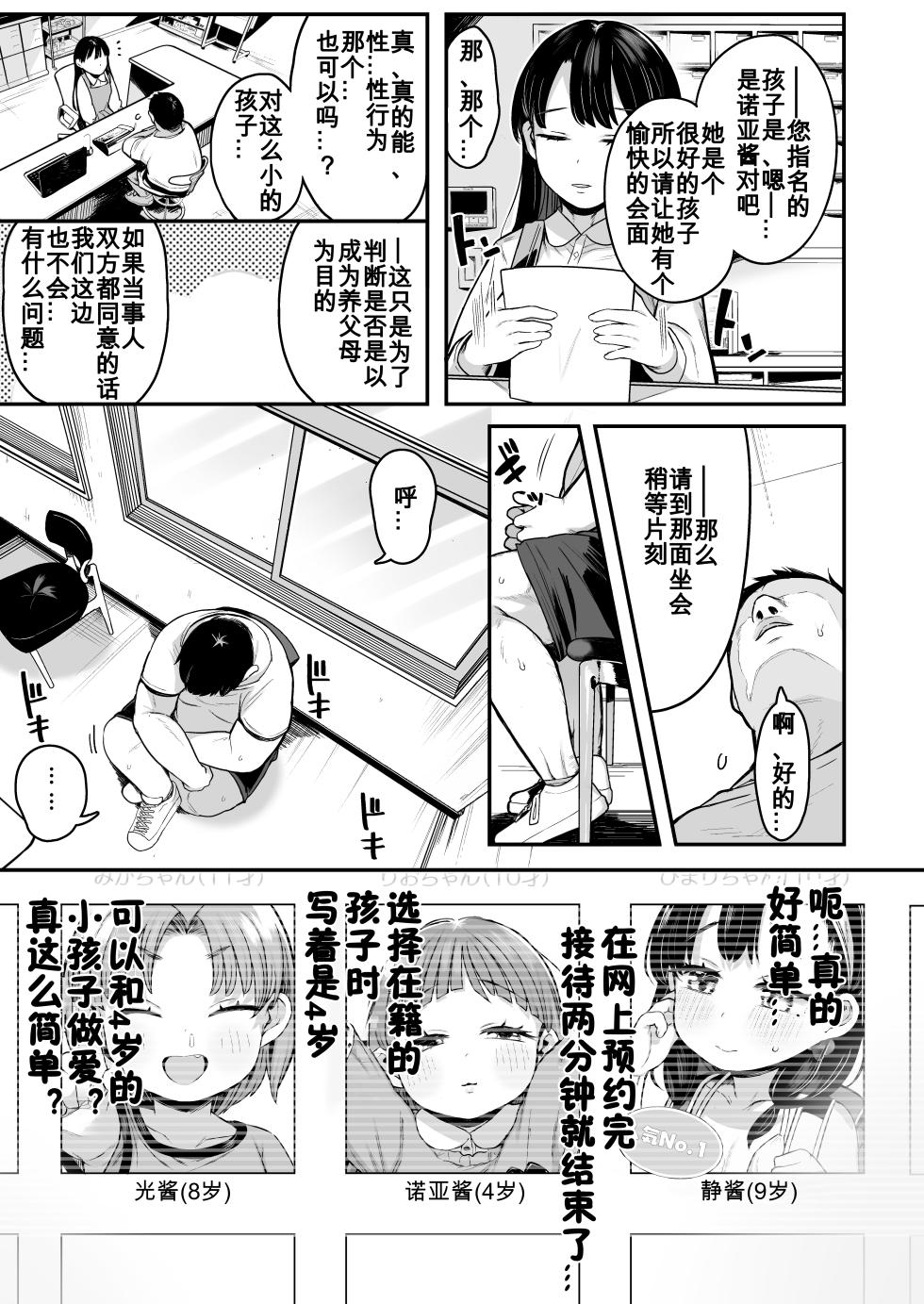 [Kereno Teikoku (Kereno)] Loli Ecchi Gouhouka shita kedo Keikenhoufu na Shougakusei wa Kowai node Shisetsu no Youjo de Fudeoroshi shite Moraotto!! | 雖然和小蘿莉做色色的事合法化了不過因為經驗豐富的小學生有點恐怖所以就找育幼院的小女生幫我破處吧! [Chinese] [咸鱼机翻汉化] - Page 7