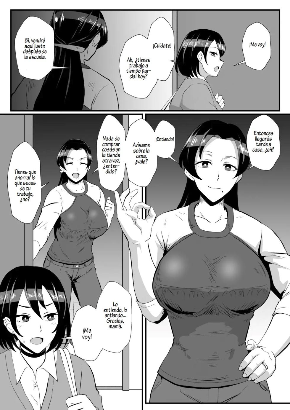 [Hotel Shikinseki (Protohotel)] "Fuzaichuu no Otto ni Makasareta Musume o Mamoritai" Mama to Itsudemo Onaho Arbeit (Oyako de Saiminchuu) [Spanish] [Al Chile no Sé Scan] [Digital] - Page 2