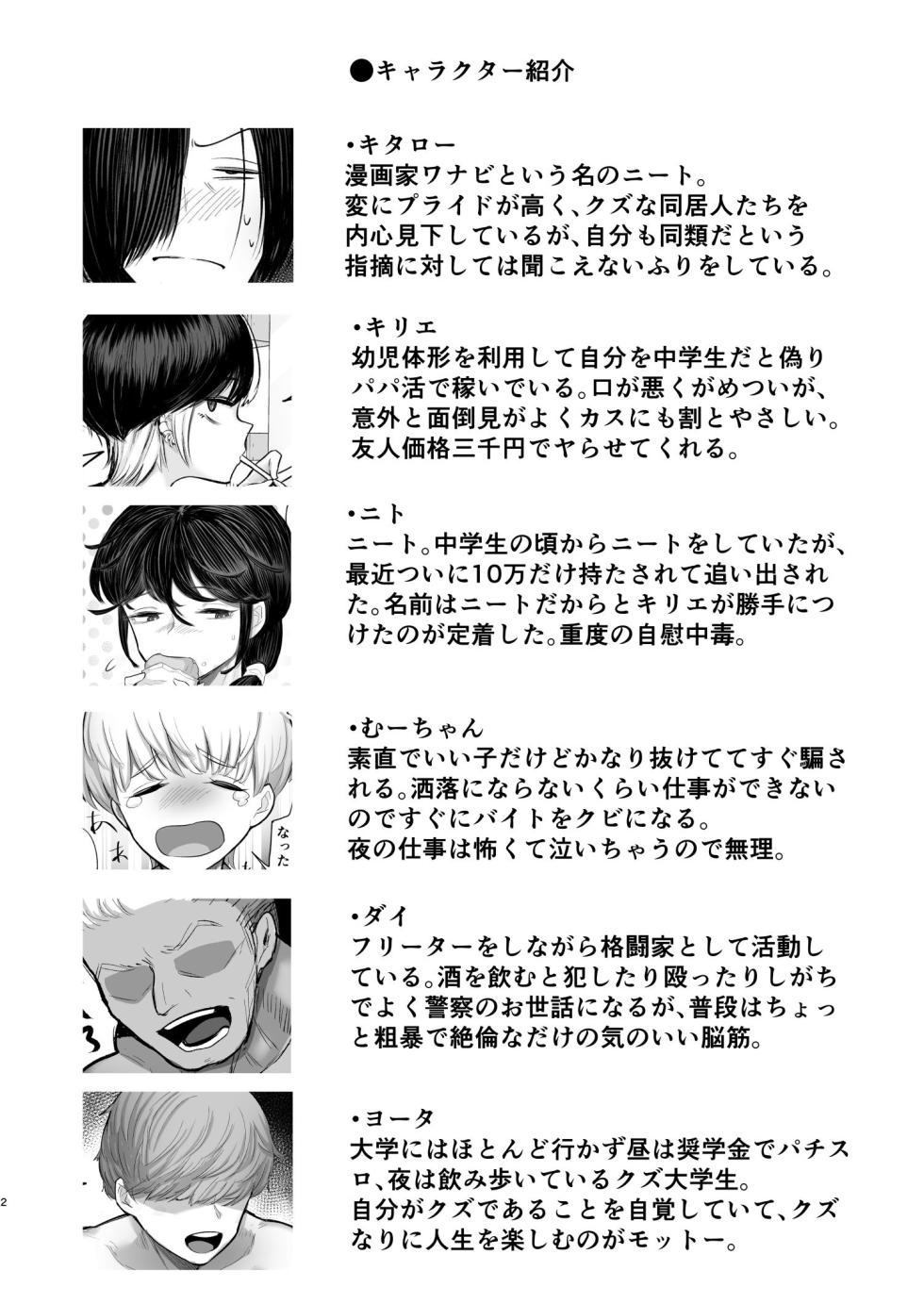 [Archa1c (Nada Shio)] Saikou Saiaku Terrace House Kasu no Danjo ga 6-nin Itara Sex shika Shinai [Digital] - Page 2