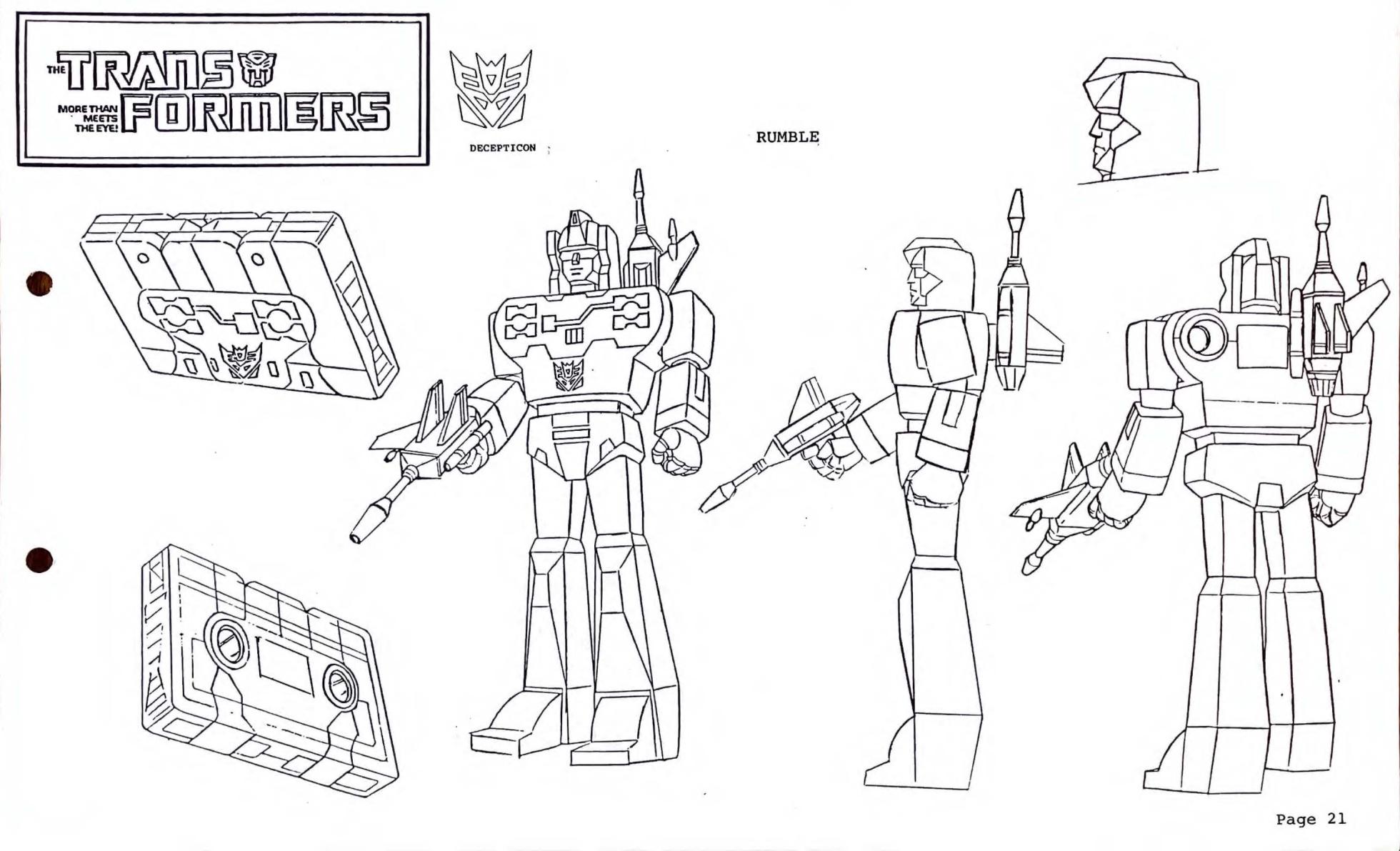 G1 Transformers  Model Sheets 1984 - Page 19