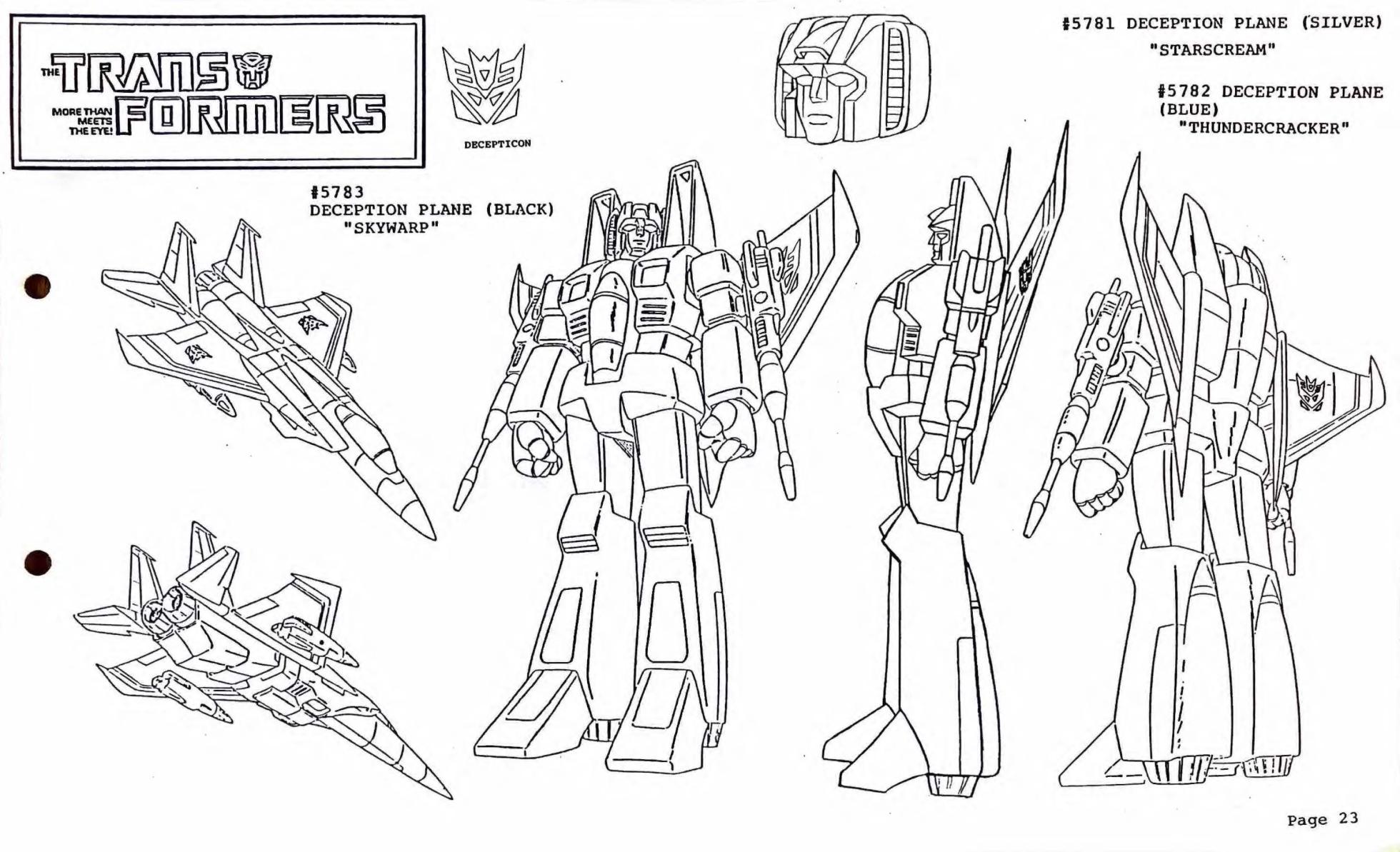 G1 Transformers  Model Sheets 1984 - Page 21