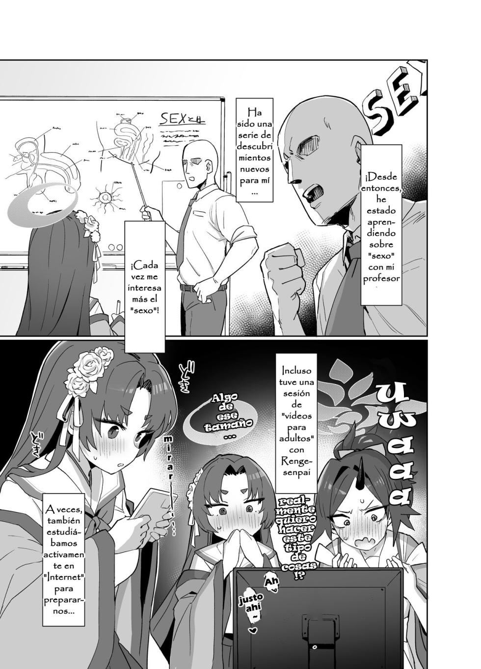 [Ballistic onahole (Б)] Sex no Junbi wa... Perfect ni Totonotte Orimasu no yo! | Estoy Perfectamente Preparada Para... ¡Cumplir con mis Deberes Nocturnos! (Blue Archive) [Spanish] [El Ciber de Hanamaru] [Digital] - Page 6