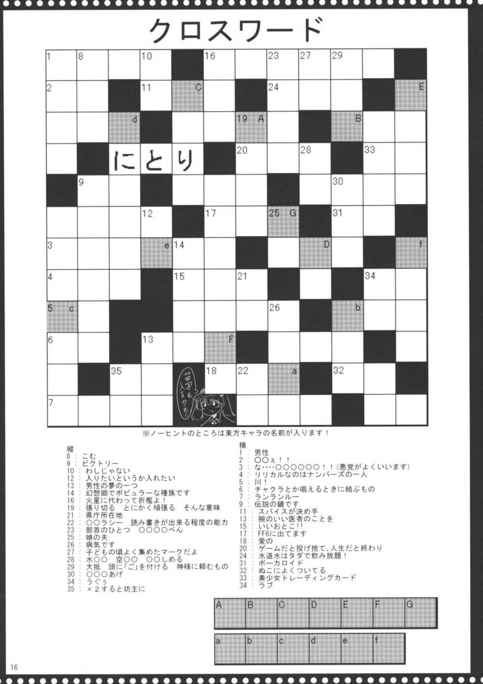 (Kouroumu 6) [Romance no Neko Ookami Musume (Gisyo)] Milking (Touhou Project) - Page 15