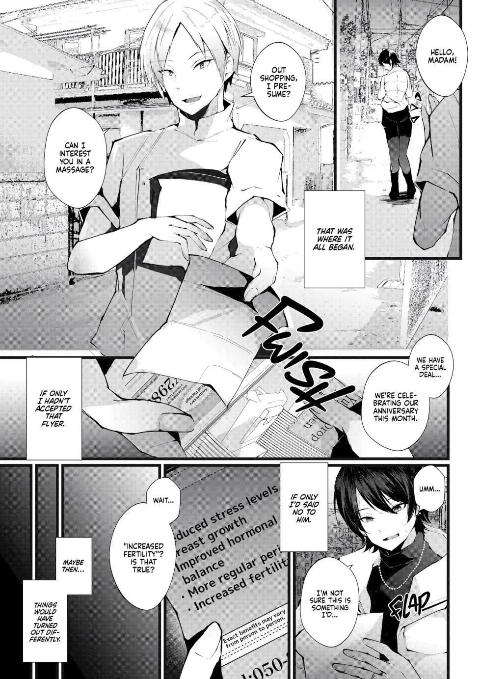 [FZ_ (Fujisaki Fujiko)] Kakkou no Rakuin ~Ninkatsu Kyonyuu Hitozuma ga Biyaku Jirashi Massage ni Kokomo mo Karada mo Ochiru made~ _ The Mark of the Cuckoo - Page 4
