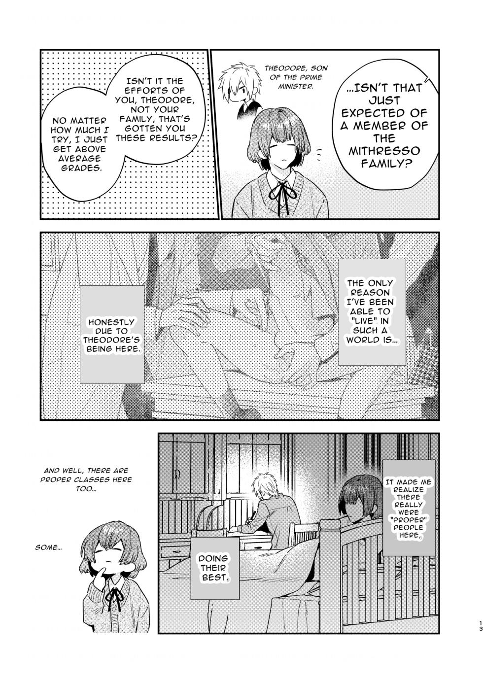 [niwaniwa (Oova Akiru)] Tensei Mob wa BL-gee no Sekai de Hamerare Kouryakusaremashita!? | Sex with the Love Interest! But I'm an NPC! 1 [English] [Digital] - Page 13