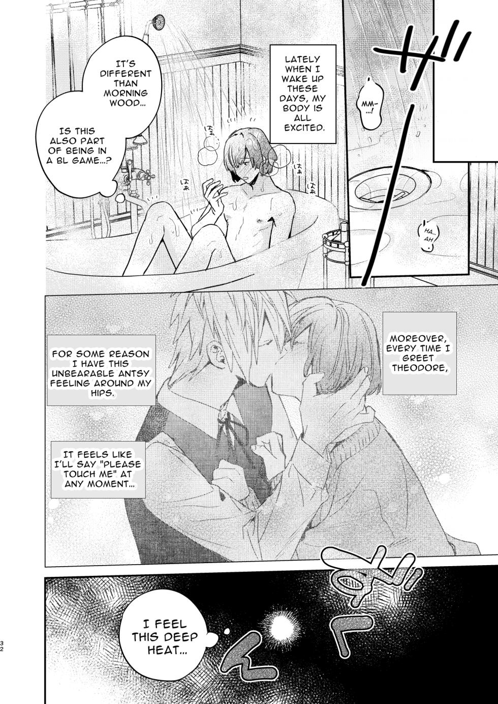 [niwaniwa (Oova Akiru)] Tensei Mob wa BL-gee no Sekai de Hamerare Kouryakusaremashita!? | Sex with the Love Interest! But I'm an NPC! 1 [English] [Digital] - Page 32
