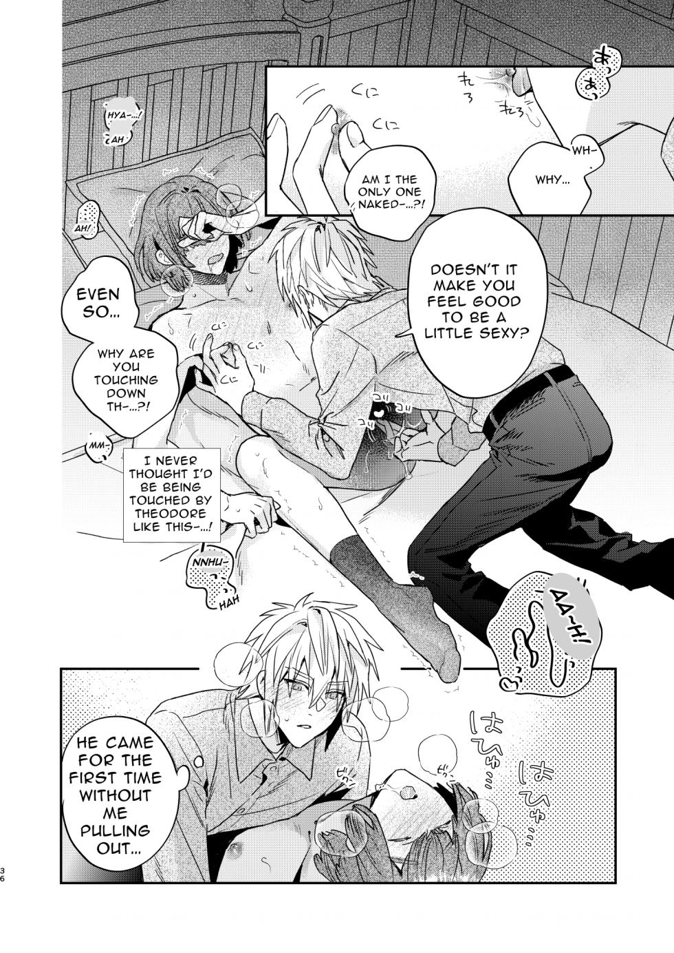 [niwaniwa (Oova Akiru)] Tensei Mob wa BL-gee no Sekai de Hamerare Kouryakusaremashita!? | Sex with the Love Interest! But I'm an NPC! 1 [English] [Digital] - Page 36
