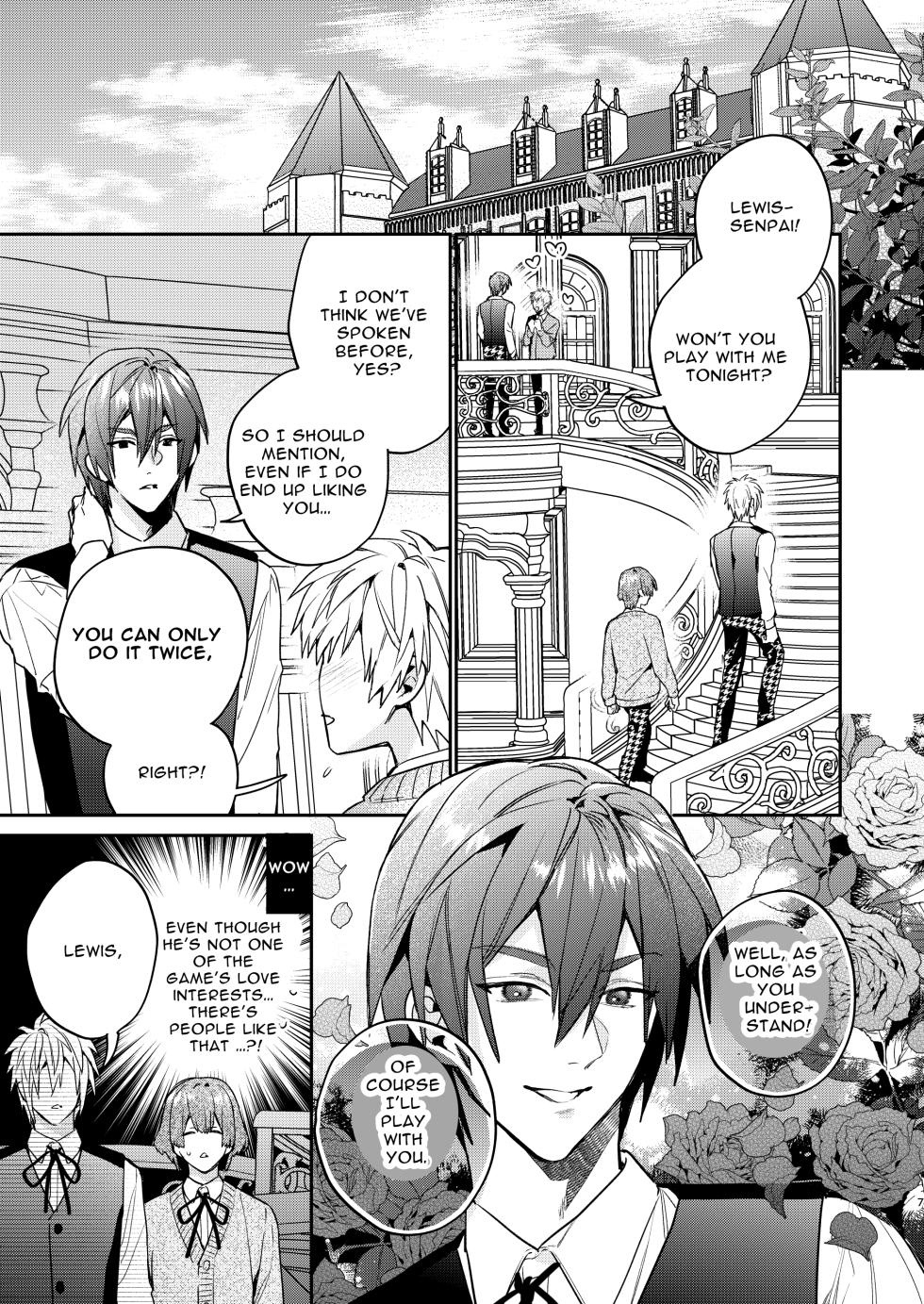 [niwaniwa (Oova Akiru)] Tensei Mob wa BL-gee no Sekai de Hamerare Kouryakusaremashita!? 2 | Sex with the Love Interest! But I'm an NPC! 2 [English] [Bean Works] [Digital] - Page 7