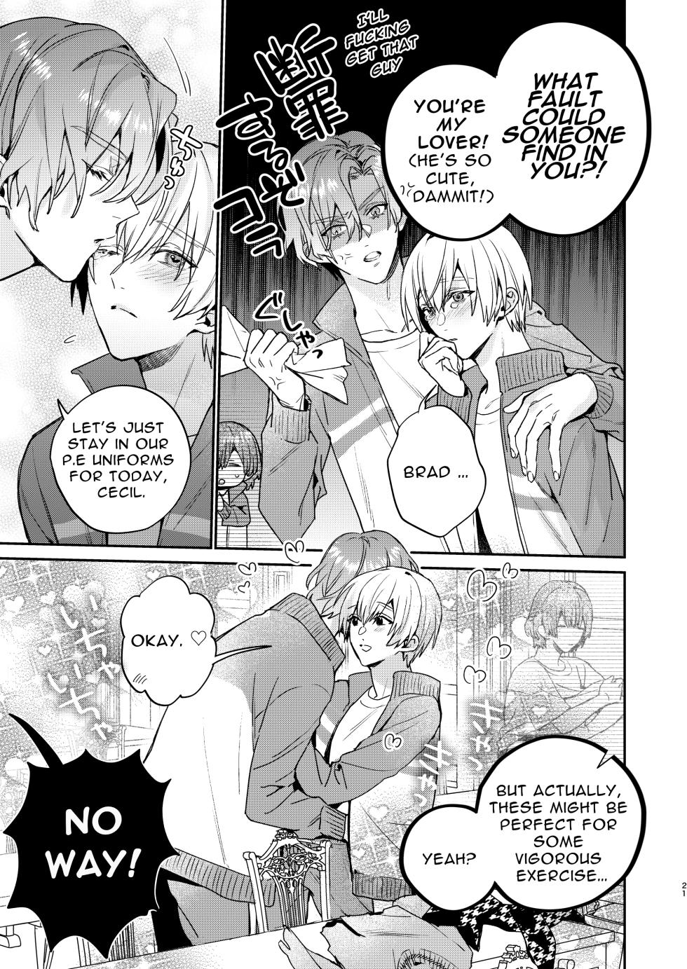 [niwaniwa (Oova Akiru)] Tensei Mob wa BL-gee no Sekai de Hamerare Kouryakusaremashita!? 2 | Sex with the Love Interest! But I'm an NPC! 2 [English] [Bean Works] [Digital] - Page 21