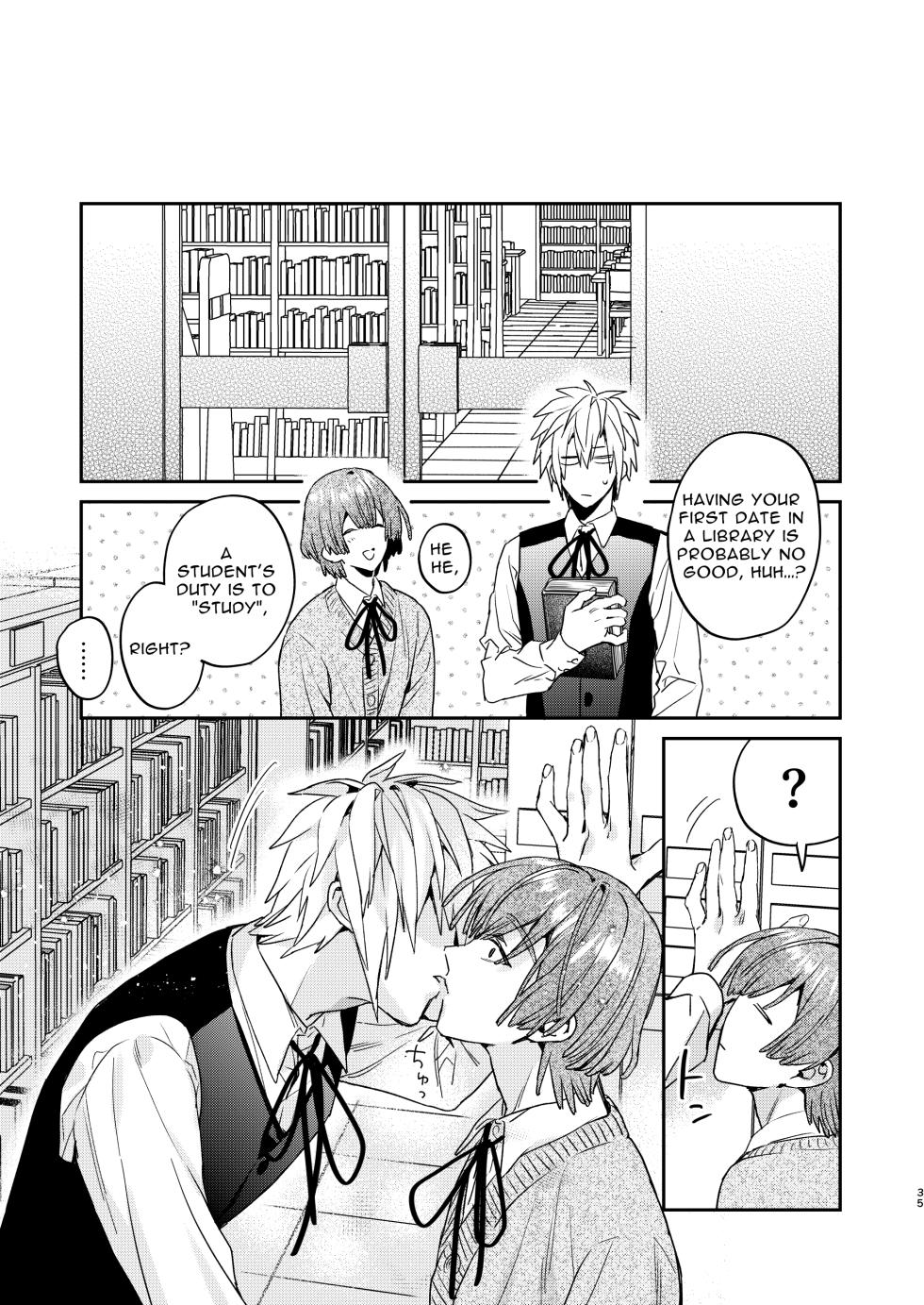 [niwaniwa (Oova Akiru)] Tensei Mob wa BL-gee no Sekai de Hamerare Kouryakusaremashita!? 2 | Sex with the Love Interest! But I'm an NPC! 2 [English] [Bean Works] [Digital] - Page 35
